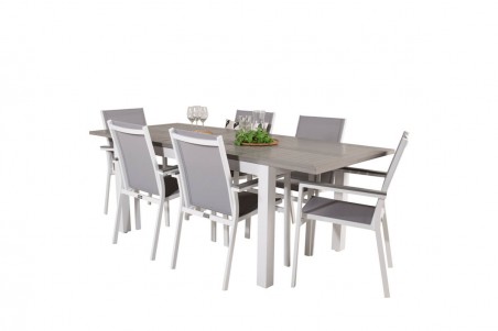 Albany & Parma matgrupp vit/grå Venture Home