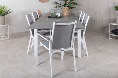 Albany & Parma matgrupp grå/vit Venture Home