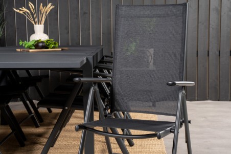 Marbella & Break matgrupp 1 bord + 8 stolar svart Venture Home