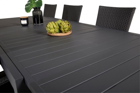 Marbella matbord 160/240x100x75 cm svart Venture Home