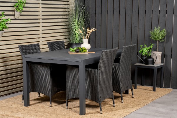 Marbella matbord 160/240x100x75 cm svart Venture Home