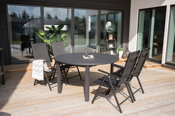 Marbella matbord Ø140 cm svart Venture Home