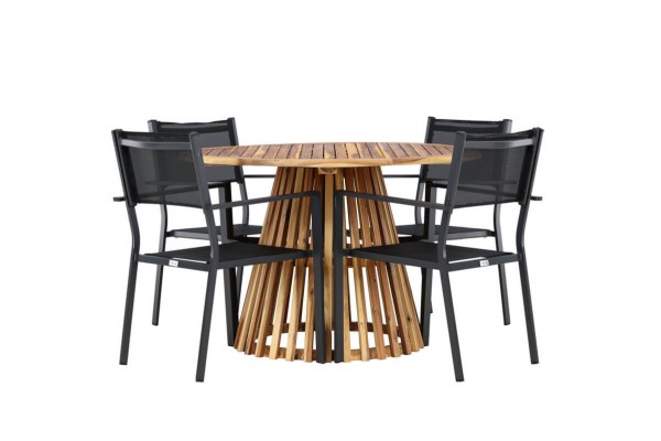 Lumpur & Copacabana rund matgrupp svart/natur Venture Home
