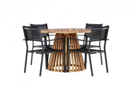 Lumpur & Copacabana rund matgrupp svart/natur Venture Home