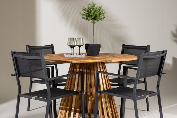 Lumpur & Copacabana rund matgrupp svart/natur Venture Home