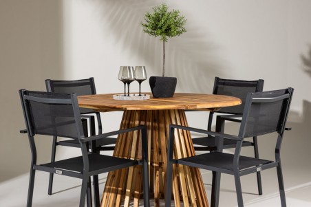 Lumpur & Copacabana rund matgrupp svart/natur Venture Home