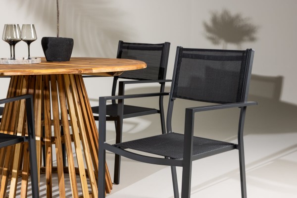 Lumpur & Copacabana rund matgrupp svart/natur Venture Home