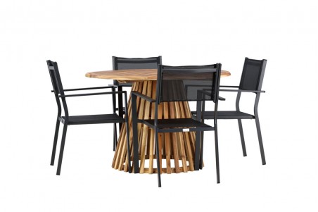 Lumpur & Copacabana rund matgrupp svart/natur Venture Home