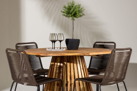 Lumpur & Lindos rund matgrupp brun/natur Venture Home