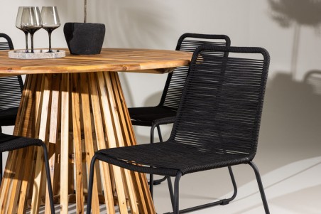 Lumpur & Lindos rund matgrupp svart/natur Venture Home