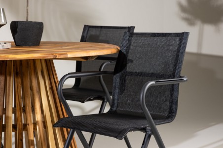 Lumpur & Alina rund matgrupp svart/natur Venture Home