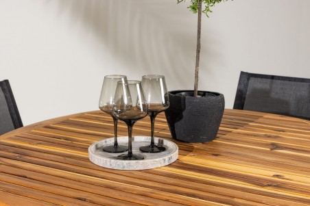 Lumpur & Alina rund matgrupp svart/natur Venture Home