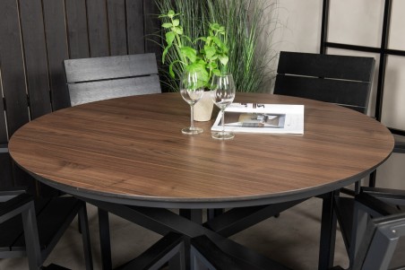 Llama & Levels rund matgrupp svart/brun Venture Home