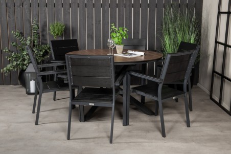 Llama & Levels rund matgrupp svart/brun Venture Home