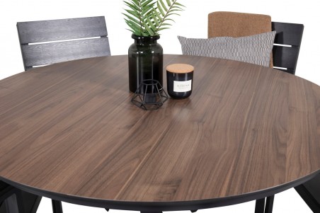 Llama & Levels rund matgrupp svart/brun Venture Home
