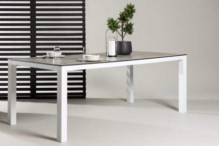 Llama matbord 205x100x75 cm grå/vit  Venture Home