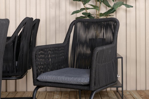 Lindos karmstol 2-pack svart/grå Venture Home