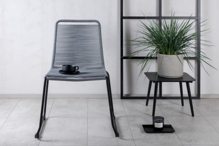 Lindos matstol 2-pack grå/svart Venture Home
