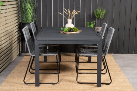 Lindos matstol 2-pack grå/svart Venture Home