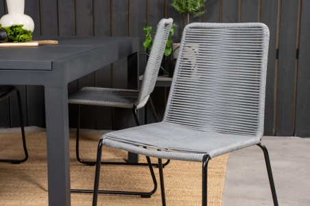 Lindos matstol 2-pack grå/svart Venture Home