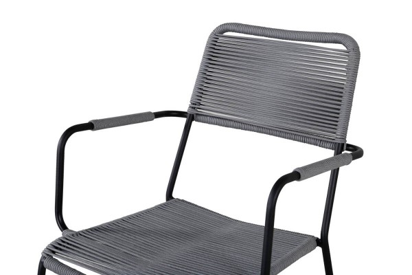 Lindos karmstol 2-pack grå/svart Venture Home