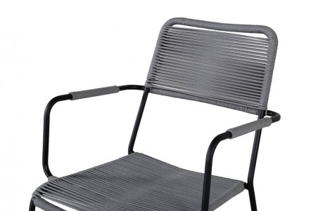 Lindos karmstol 2-pack grå/svart Venture Home