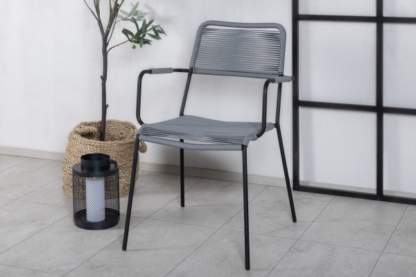 Lindos karmstol 2-pack grå/svart Venture Home