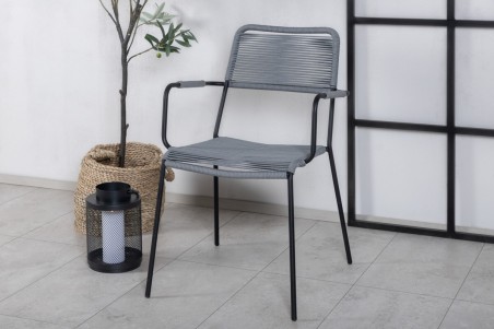 Lindos karmstol 2-pack grå/svart Venture Home