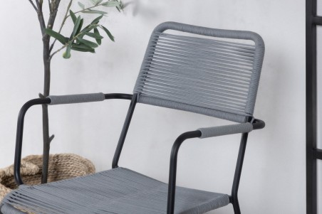 Lindos karmstol 2-pack grå/svart Venture Home