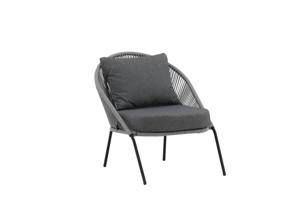 Lindos loungefåtölj grå/svart Venture Home
