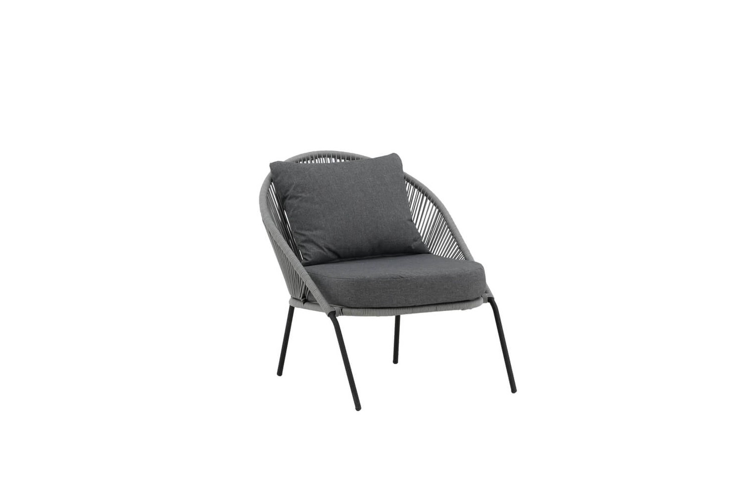 Lindos loungefåtölj grå/svart Venture Home