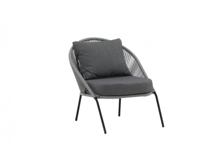 Lindos loungefåtölj grå/svart Venture Home