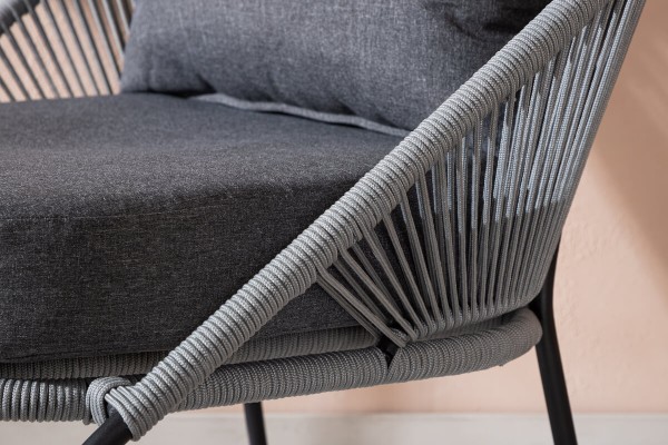 Lindos loungefåtölj grå/svart Venture Home