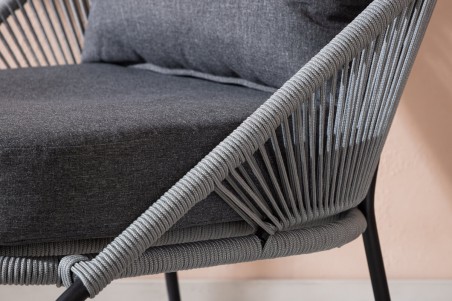 Lindos loungefåtölj grå/svart Venture Home