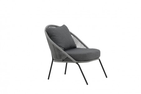 Lindos loungefåtölj grå/svart Venture Home