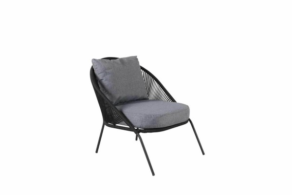 Lindos loungefåtölj svart/grå Venture Home
