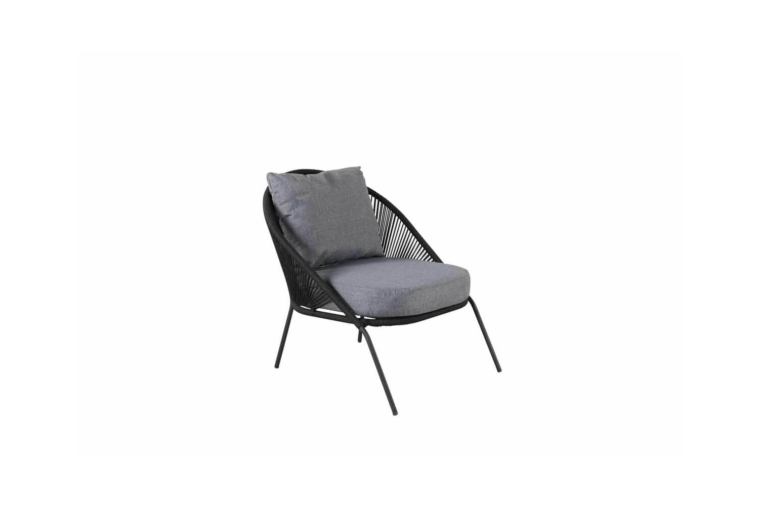 Lindos loungefåtölj svart/grå Venture Home