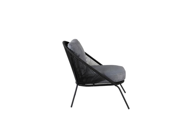 Lindos loungefåtölj svart/grå Venture Home