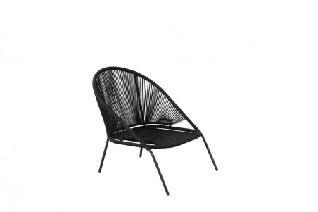 Lindos loungefåtölj svart/grå Venture Home