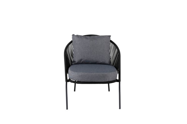 Lindos loungefåtölj svart/grå Venture Home