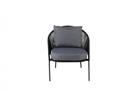 Lindos loungefåtölj svart/grå Venture Home