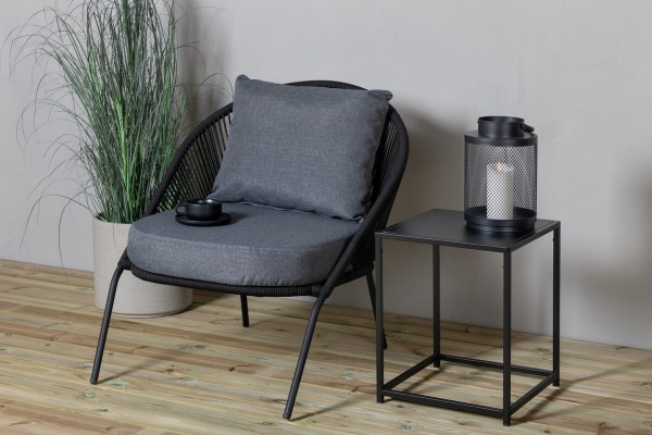 Lindos loungefåtölj svart/grå Venture Home