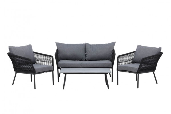 Lindos loungegrupp svart/grå Venture Home