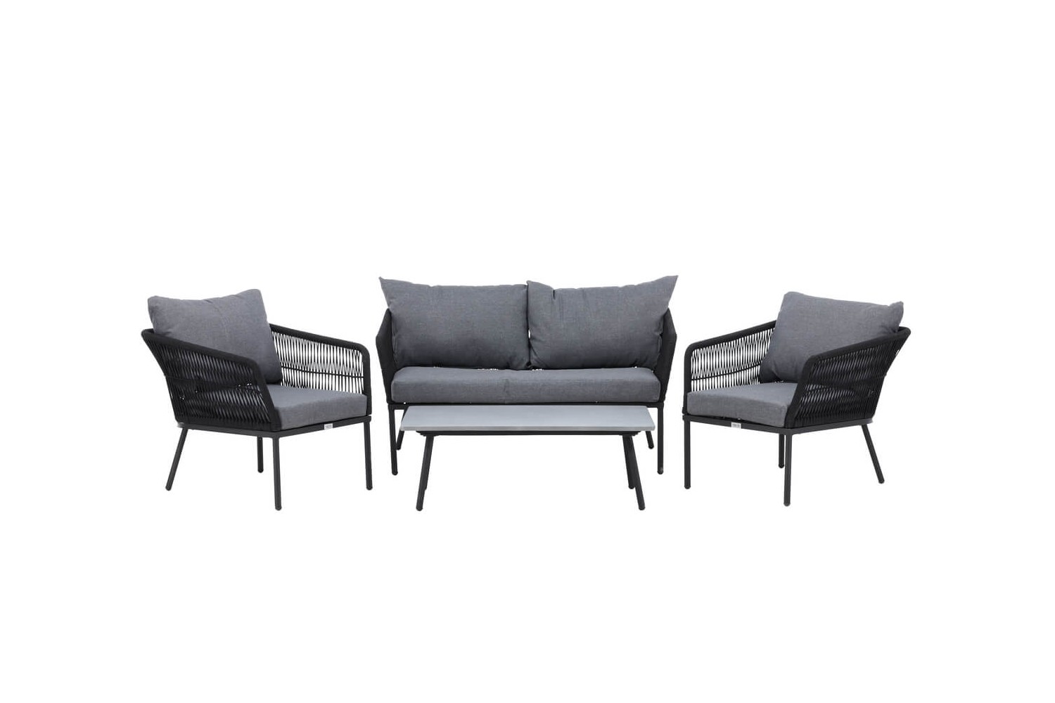 Lindos loungegrupp svart/grå Venture Home