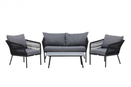 Lindos loungegrupp svart/grå Venture Home