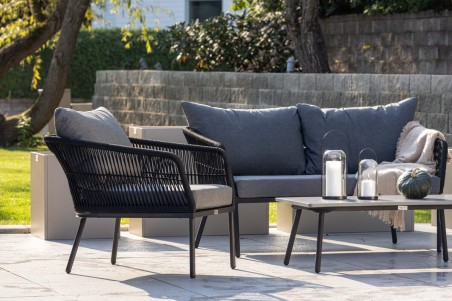 Lindos loungegrupp svart/grå Venture Home