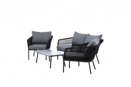 Lindos loungegrupp svart/grå Venture Home