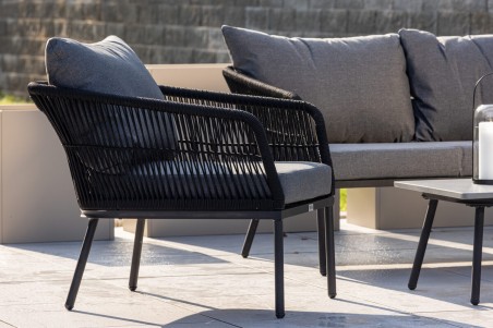 Lindos loungegrupp svart/grå Venture Home