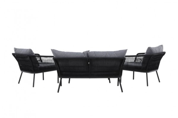 Lindos loungegrupp svart/grå Venture Home