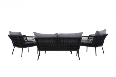 Lindos loungegrupp svart/grå Venture Home
